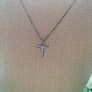 Park Lane “PRAYER” Silver Cross Pendant Necklace